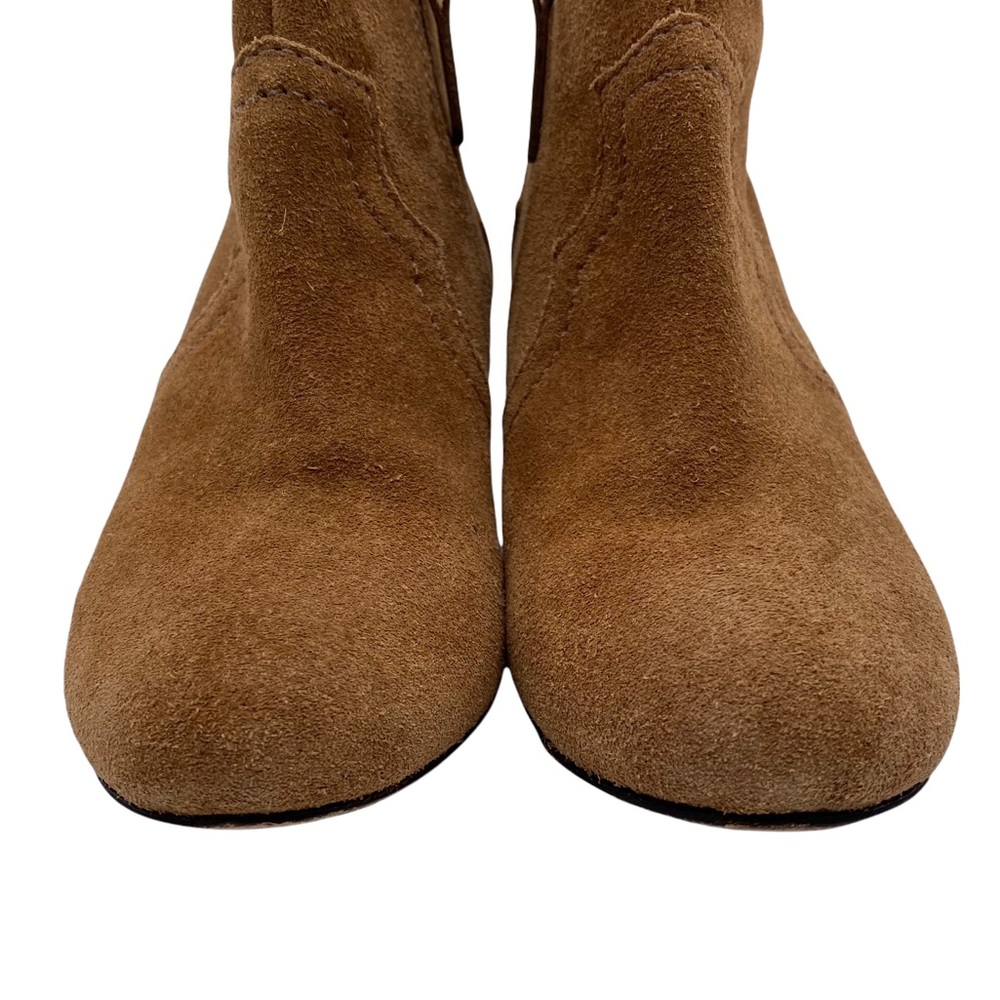 Schutz Abiha Tan Suede Leather Zip Block Heel Western Boot Bootie Size 6 - Picture 8 of 11